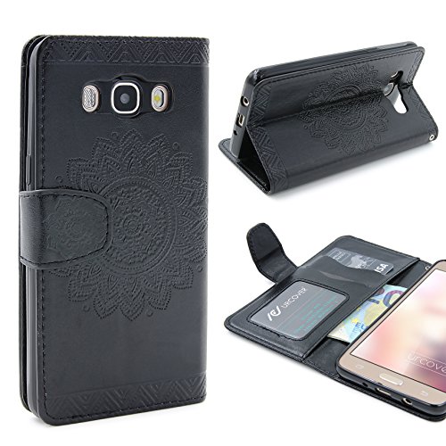 Urcover   Samsung Galaxy S6   Funda Carcasa Lotus Pattern   Negro   Case Cover Protecci  n Smartphone M  vil Accesorio