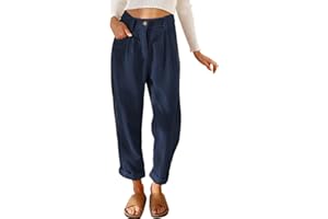 CheChury Pantaloni di Velluto a Coste Donna Pantaloni Larghi Casual Vita Alta Pantalone Velluto retrò Dritti Pants Vita Elastica Cotone Pantaloni de Tuta Basic Inverno Pantaloni Ampia con Tasche