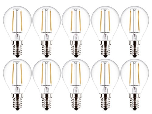 Preisvergleich Produktbild 10 x Attralux LED Classic P45 Tropfen / E14 / Glühfaden-LED / Verbrauch 2.1W ersetzt 25W / 2700K / Warmweiß / 250 Lumen / EEK A++ / 15.000h / nicht dimmbar
