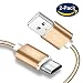 Produktbild Hunletai USB auf Micro USB Kabel Metall Geflochten Mikro USB Ladekabel Goud 1m 2Stk