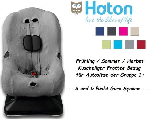 HATON 1+ 87R BabyFit grey -- Soft Terry Car Seat Replacement Cover -- Universal cover for infant and child car seats size 1 for Maxi Cosi Priori / SPS / XP, Römer King Plus / TS / Duo etc. and other
