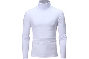 inhzoy Maillot de Corps Homme Hauts Thermique Col Montant T-Shirt Chaud sous-Pull Thermique T-Shirt Thermique à Manches Longues sous-Vêtement Petite L-4XL