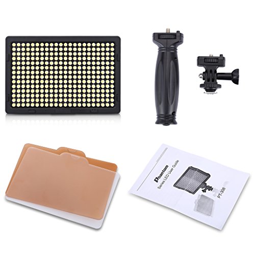 Excelvan PT-308S Lampe Vid  o LED Ultra-Mince 308PCS LEDS 5600K 2400LM   clairage Photo Portable Dimmable  pour Canon Nikon Pentax JVC DSLR Cam  scope DV