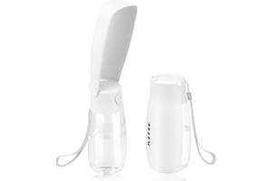 JOPHEK 550 ml Portable Pet Water Bottle, 180° Foldable Dog Cat Pets Leak-proof Water Bottle, Dog Cat Bottle with Activated Carbon Filter for Daily Walking Travel Camping