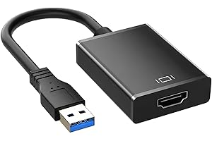 TEDBED USB to HDMI Adapter Converter, USB 3.0/2.0 to HDMI Audio Video Adapter 1080P HD, USB 3.0/2.0 to HDMI Cable Multi-Display Video Converter for PC/Laptop/Projector Compatible with Windows XP/7/8/10/11