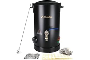 TOAUTO WMF-5L - Fusore di cera per la produzione di candele, con beccuccio per versare più velocemente e termoregolatore, non si intasa e facile da pulire