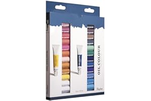 Rayher Hobby 38919000 Ölfarben-Set, 24 Farben, je Tube 12 ml, ideal für Keilrahmen, Leinwand, Malkarton, für Anfänger und Künstler, Bunt, 24 Stück (1er Pack)