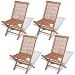 Produktbild lingjiushopping Outdoor Klappstuhl 4 PCS Aus Massivem Teakholz Material: Teak mit Finish (poliert) Maße: 46 x 47 x 89 cm (W x D x H)