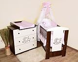 Babyzimmer "Teddybär" sparset incl. Babybett , Wickelkommode , Ausstattung - Komplettset