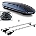 Produktbild VDP Dachbox Schwarz glänzend MAA 580 Duo Auto Dachkoffer Beidseitig aufklappbar 580 Liter abschließbar + Alu-Relingträger Dachgepäckträger für aufliegende Reling im Set für VW Passat B8 Variant ab 14