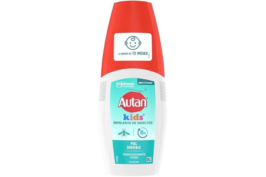 Autan Kids Spray Repelente Mosquitos, Para Niños a Partir de 1 Año, Protección contra Mosquitos Común, Tigre y Garrapatas, Ha