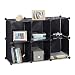 Produktbild Relaxdays Regalsystem mit 6 Fächern, Standregal offen, Steckregal aus Kunststoff, HxBxT: ca. 65 x 96 x 32 cm, schwarz