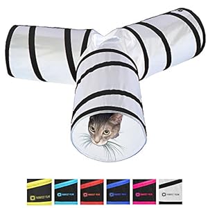 Purrfect – Túnel felino de diversión, Plegable de 3 vías para Gatos, Juguete con Arrugas.