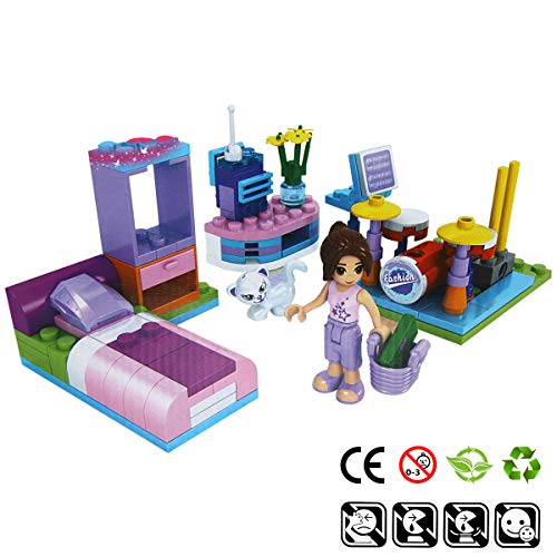 GALOOK Casa di Blocco di Costruzione Fai da Te 108 PCS Gioco di Costruzione Giocattoli Educativi per Bambini Casa delle Bambole con Mobili