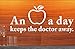 Produktbild W488 (65x28cm) weiß - An appel a day keeps the doctor away - Wandtattoo Sprüche Zitate Wandaufkleber Küche