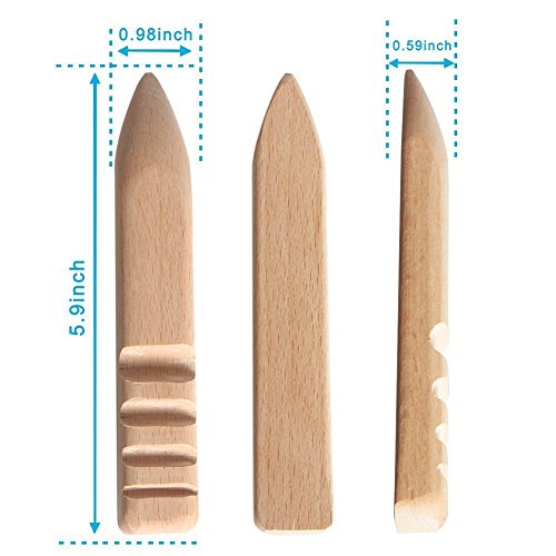 tily-new Leder Craft Edge Zupfbürste Holz rund multi-size Poliermittel 3 Modelle für Leder Arbeiten - 2