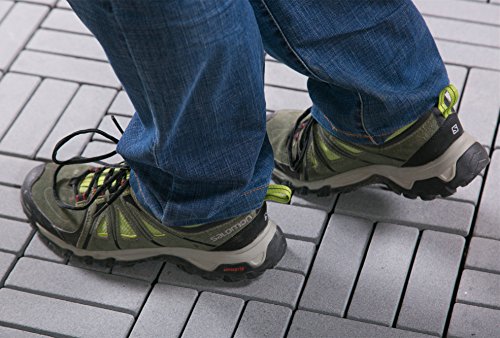 BodenMax® Sandstein Naturstein Click Bodenfliesen Set 30 x 30 cm Terrassenfliesen sand stone Terrassenplatte Stein Fliese anthrazit Klickfliesen grau (8 Stück) - 7