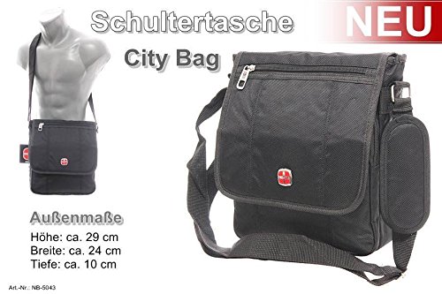 Schultertasche Citybag Flugbegleiter Ausweistasche Umh  ngetasche Business Messenger Bag Tasche Black NEU