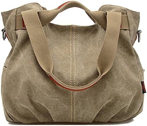 Nlyefa women's canvas classic vintage large capacity multifunctional Handbag Shoulder Bag for Travel, Shopping, Party 40cm * 12cm * 33cm
