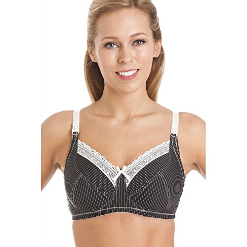 Camille Womens Royce Lauren Firm Support Ladies Breastfeeding Nursing Black Bra 32D-38H 34FF