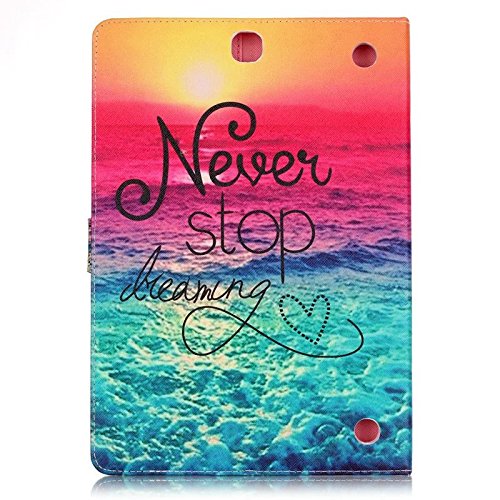 Samsung Galaxy Tab A 9.7 SM-T550 Hülle, DEENOR Bunt Malerei und Stilvoll Zeichnung Brieftasche Case Buch-Stil PU Leder Flip Protective Stand Tasche Schutzhülle Hülle für Samsung Galaxy Tab A 9.7 SM-T550. (Green Sea) - 3