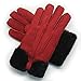 Produktbild YISEVEN Damen Winter Handschuhe aus echtem Lammfell Leder handschuhe mit warm gefüttert, Gr.-S (6-7 Zoll),Rot
