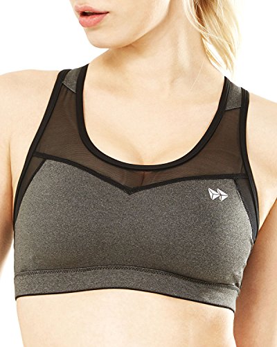 Yvette Damen High Impact Sexy Lauf Sport-BH #SU6202-Schnell Trocken/Racerback