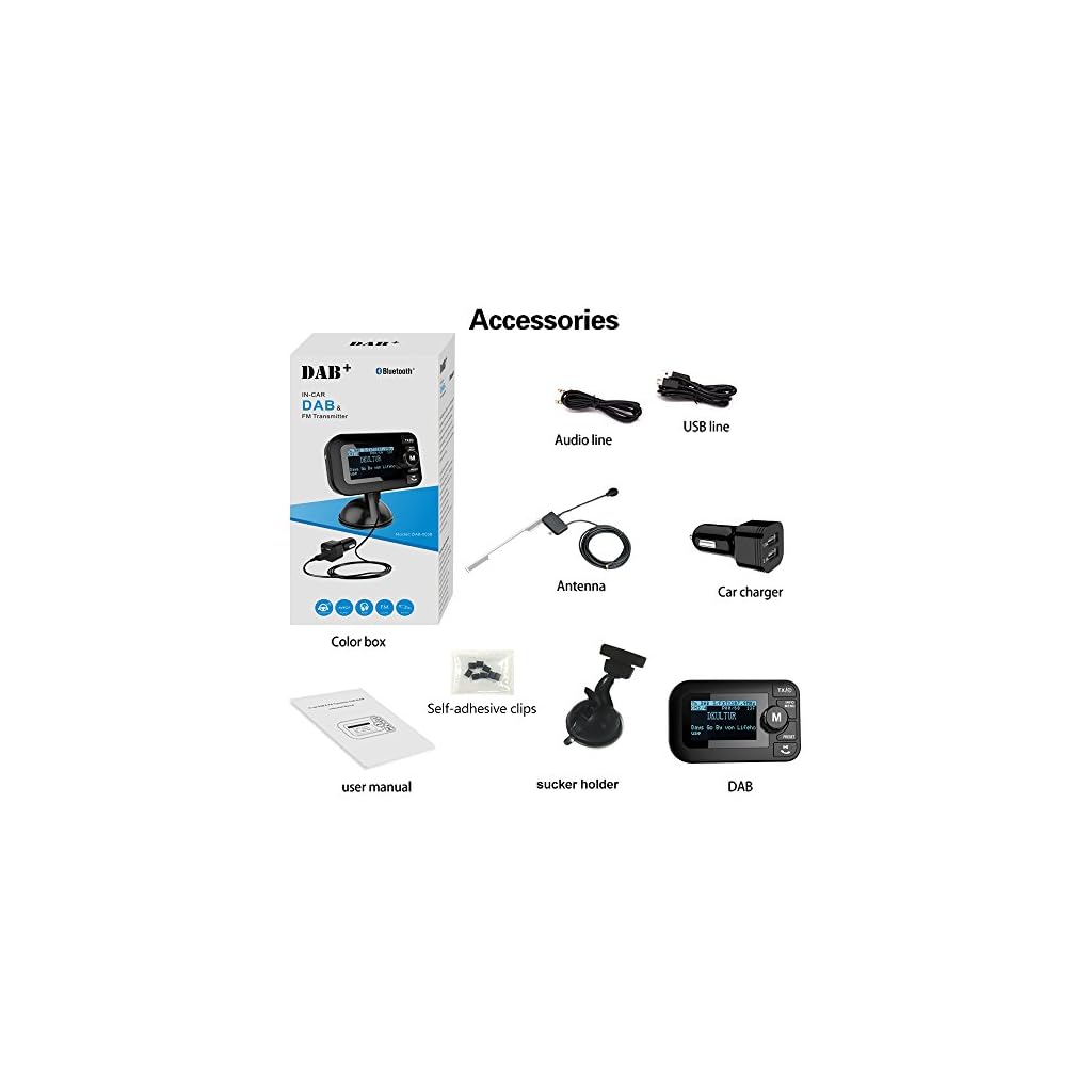 FirstE 5 in 1 Car DAB/DAB+ Radio Portable FM Transmitter