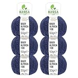 100% Alpakawolle in 50+ Farben (kratzfrei) - 300g Set (6 x 50g) - weiche Baby Alpaka Wolle zum Stricken & Häkeln in 6 Garnstärken - Rot