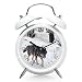 Produktbild Nachttisch-Wecker mit Hintergrundbeleuchtung, batteriebetriebene Reise-Uhr, runde Twin Bell-Laut-Wecker (individuelles Muster) 358. Wolf Kolmden
