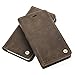 Produktbild QIOTTI > Apple iPhone 5 / 5S / SE < incl. PANZERGLAS H9 HD+ Geschenbox Booklet Wallet Case Hülle Premium Tasche aus echtem Wildleder mit Kartenfächer und Standfunktion in RETRO BRAUN. Edel verpackt incl. Stoffbeutel.