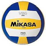 pelota de voleibol molten 4000 Vso-2000 (420308) Mikasa VSO-2000 Balón de Voleibol, Adultos Unisex, Azul/Amarillo, 5