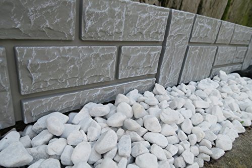 Steinimitat Zaun Rasenkante Palisade Beeteinfassung antikgrau 2,34 m x 20 cm x 2,5 cm stark schnelle Lieferung & Versand - 4