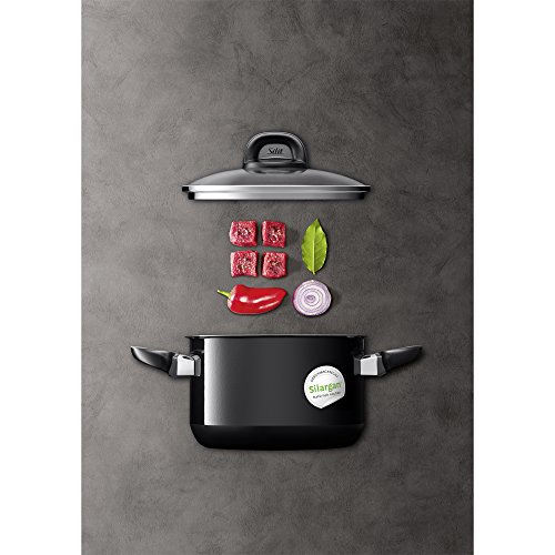 Silit Topf-Set 4-teilig Fleischtopf Stielkasserolle Modesto schwarz Schüttrand Made in Germany Glasdeckel Silargan Funktionskeramik induktionsgeeignet spülmaschinengeeignet - 3