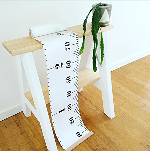 Comfysail Tragbare Roll-up Segeltuch und Holz Messlatte Höhe Diagramm um Kinder von der Geburt bis zum Erwachsenenalter,200*20cm - 3
