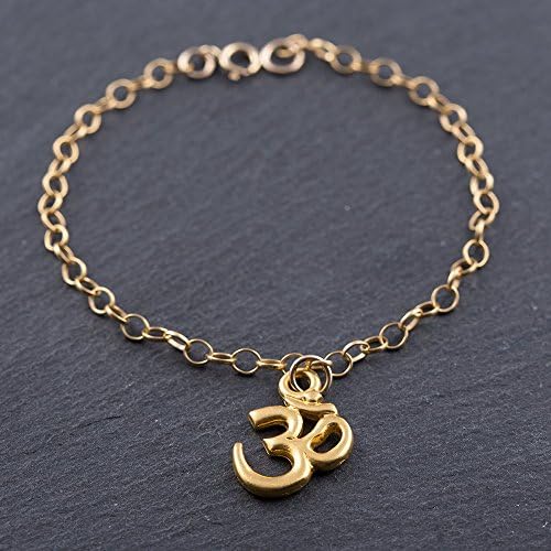 Om Symbol Bracelet on a Gold Filled Chain
