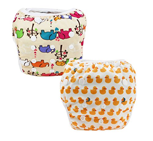 JT-Amigo - Pannolini Nuoto Lavabili Riutilizzabile - Neonati e Bambini - Confezione da 2 - Set 2