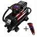 Produktbild OMorc Air Kompressor, 12V DC Tragbare Reifen Inflator, Multifunktions Metall Luft Inflatable Pump mit 1 Digital Reifen Manometer, 3 Extra Adapter, 1 Fahrzeug Feuerzeug Sicherung und 1 Leinwand Tasche für Autos, Fahrräder, Motorräder, Sportbälle und andere Schlauchboote