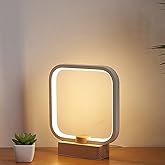 Lampe de table LED en bois, 3 couleurs de température, veilleuse de chambre à coucher, éclairage LED à intensité variable, pe