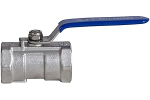 JIVTO Stainless Steel Ball Valve 1 Inch BSP, Female to Female,1 PC Type Standard Port Valve for Water.