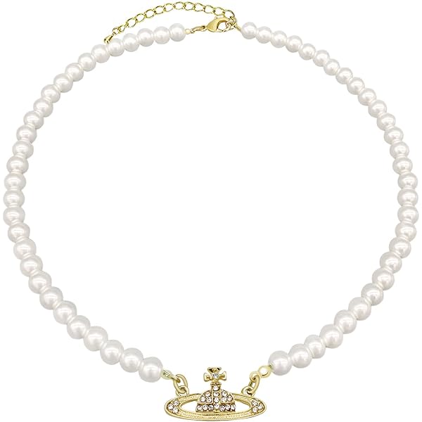 LIHELEI Collana Perle Saturno, Perle Collana Girocollo per Donna Gioielli Accessori per Regali di Natale, Anniversario, Compleanno per Amiche, Moglie, Mamma