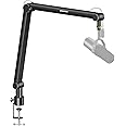 Microphone Arm,Aokeo AK-48 Desk Adjustable Compact Mic Suspension Boom Scissor Arm Stand For Shure SM7B Blue Yeti,Snowball iC