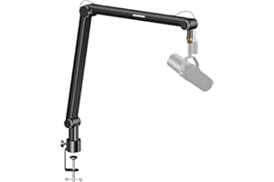 Microphone Arm,Aokeo AK-48 Adjustable Compact Mic Suspension Boom Scissor Arm Stand For Shure SM7B Blue Yeti,Snowball iCE, HyperX QuadCast,SoloCast,Elgato Wave,Etc