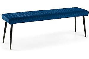 Julian Bowen Banco con respaldo bajo Luxe, azul