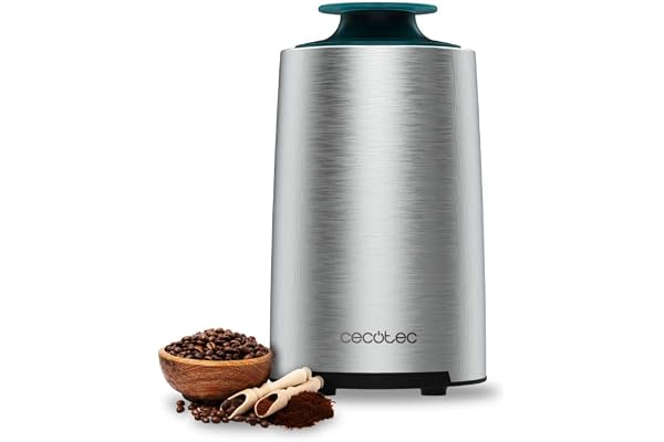 Cecotec Titanmill 400 stål elektrisk och kryddkvarn. 200 W effekt, med blad i rostfritt stål, kapacitet 70 g, säkerhetssystem, lågt ljud, transparent lock