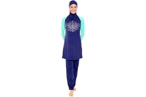 nadamuSun Modest Muslim Swimwear Islamic Swimsuit for Women Hijab Swimwear Full Coverage Swimwear Muslim Swimming Beachwear Swim Suit