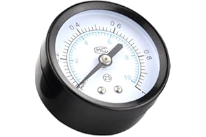GERUI Manómetro de agua 0-10 bar, diámetro de 50 mm, conexión de latón 1/4 BSP, para aire comprimido y vacío