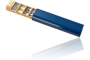 KUKUPOW Portapillole Settimanale, Porta Pillole Settimanale a 7 Scomparti, per Contenere Vitamine, Medicine, Pillole, Integratori, con Etichette Giornaliere in Inglese (Blu navy)