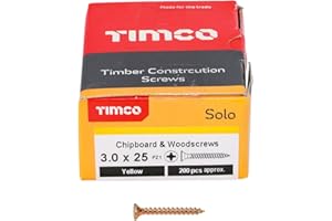 JONES DIY 200 Pcs Box of Wood Screws Double Countersunk General Purpose (3mm x 25mm)