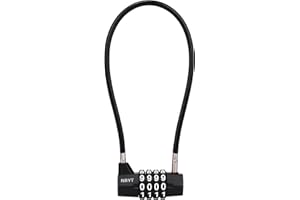 NBYT Stahlkabelseil Zahlenkombination Vorhängeschloss, Durchmesser 5mm, Länge 28cm, für Schließfächer, Aktenschränke, Kleiderschränke, kleine Zäune, kleine Schuppen, Türschlösser für Haustiere…